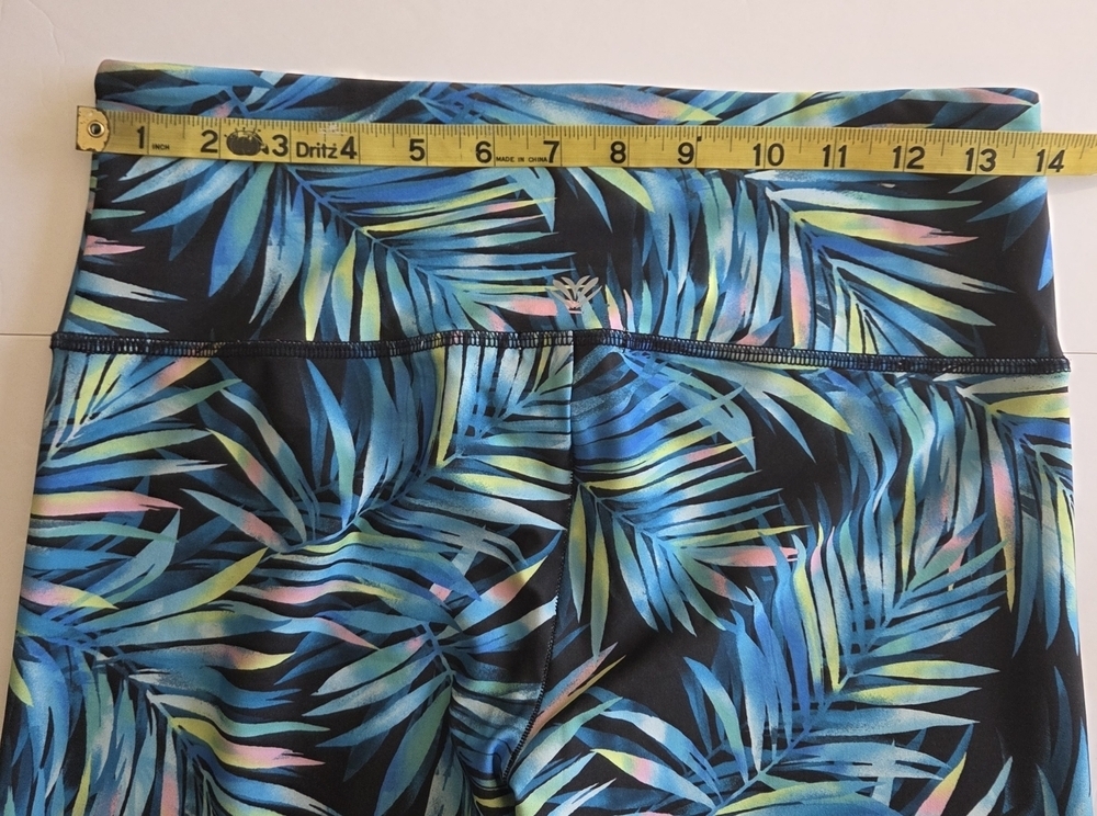 Forever 21 Blue Palm Pattern Leggings - Picture 5 of 6